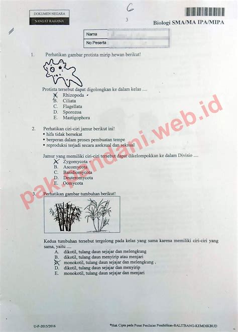 Berbagai sumber kamirangkum seperti kumpulan bank latihan soal dan rangkuman pembahasan materi. Soal UN Biologi SMA Tahun Pelajaran 2015/2016 (Paket Soal ...