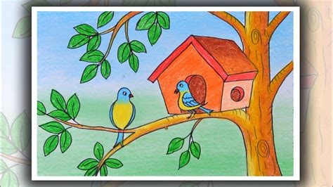 By the way, i am explaining you stepwise so. How to draw Birds for Beginners | How to draw scenery of ...