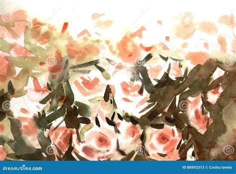 Watercolor Nude Roses Background Stock Illustration Illustration Of Design Pinknude
