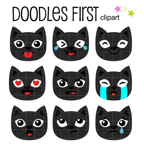 Wanda just got a 🐈‍⬛. Black Cat Emoji Clip Art Set - Daily Art Hub - Free Clip ...