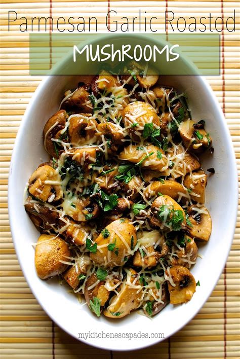 Parmesan Garlic Roasted Mushrooms Easy Side Dish Recipe