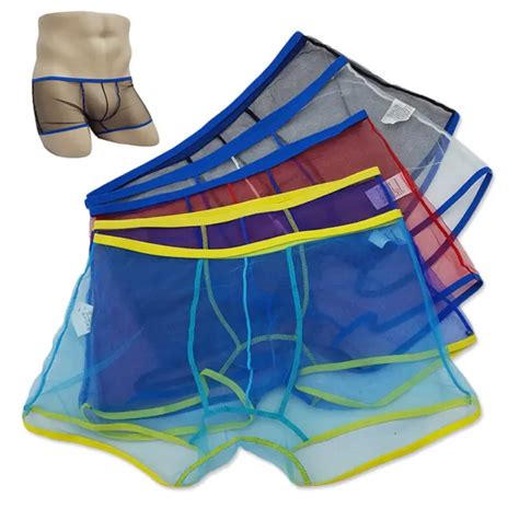 sexy men sheer see through boxer briefs mesh underwear shorts trunks《 eur 6 52 picclick fr
