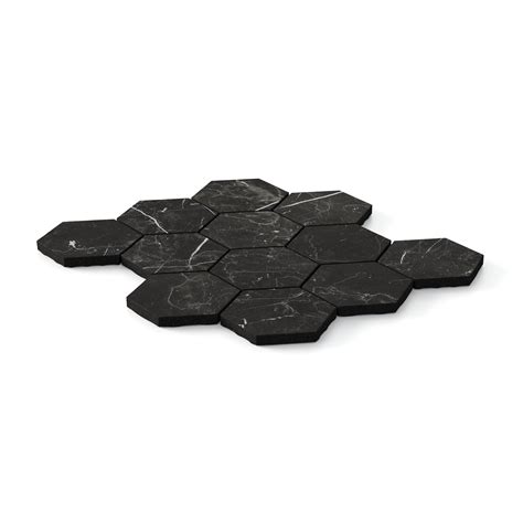 Leona 3x3 Matte Porcelain Hexagon Mosaic Tile In Nero Marquina