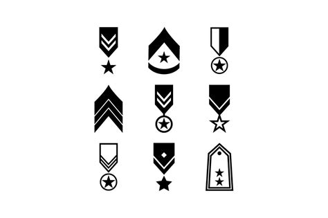 Military Rank And Army Insignia Icon Set Graphic By Hoeda80 · Creative