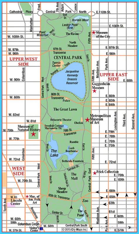 Central Park Map Nyc Travelsmaps Com