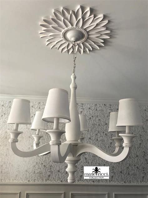 How to install a ceiling medallion. Flower Ceiling Medallion Flower Decor White Flower Decor ...