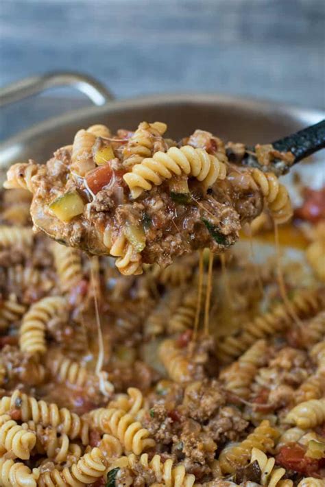 Cheesy Beef Skillet Pasta Valeries Kitchen