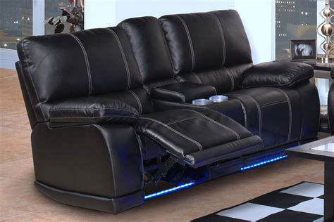 Get comfortable watching your favorite shows. PARTY TIME MIDNIGHT RECLINING SOFA SET LED LIGHTS POWER ...