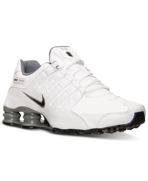 Nike Mens Shox Nz Running Sneakers From Finish Line In White For Men