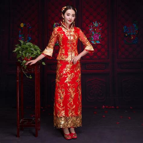 Платье с драконом свадебное платье невесты китайский стиль костюм Феникс чонсам вечернее