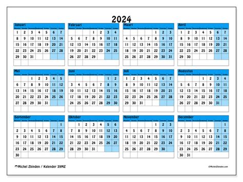 Kalender 2024 Om Af Te Drukken “39mz” Michel Zbinden Be