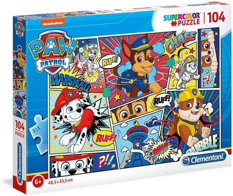 Paw Patrol Supercolor Puzzle Clementoni 27261 104 Teile Puzzle Tiere