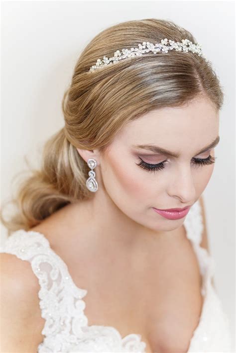 wedding headband bridal headband pearl wedding headpiece rhinestone tiara sophia crystal