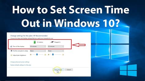How To Set Screen Time Out In Windows 10 Youtube