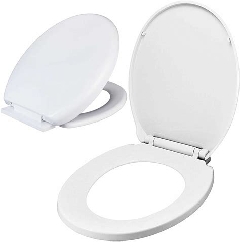 Soft Close White Oval Toilet Seat Cover Quick Release Function Anti