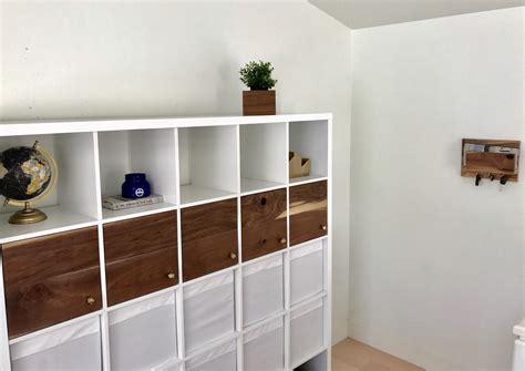 Custom Walnut doors for Kallax shelves : r/ikeahacks