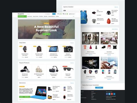Simple Ecommerce Template With Images Ecommerce Website Design