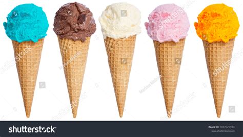 Collection Ice Cream Scoop Sundae Cone Stock Photo Shutterstock