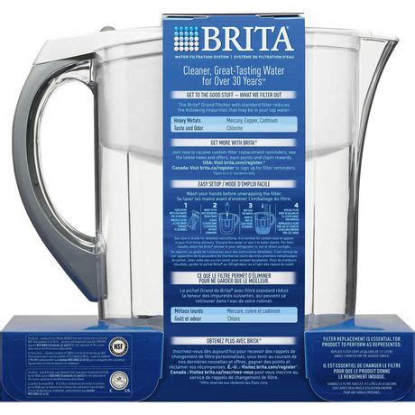 Brita Large Cup Water Filter Pitcher With Standard Filter Bpa