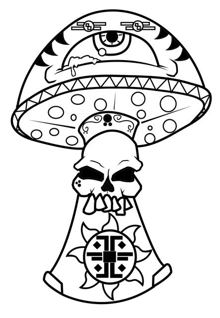 Skull Mushroom Skull Art Drawing Trippy Drawings Skulls Drawing
