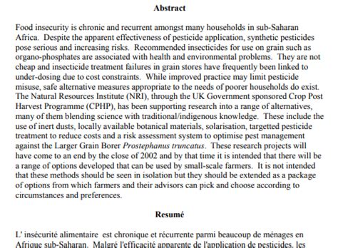 The need for this approach derives from the fact that the single solution. Post-harvest research: overview of approaches to pest ...