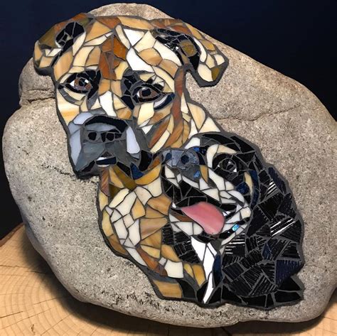 Dogs Portrait Mosaic Made On Stone By Pnwmosaics Dog Portraits Dogs