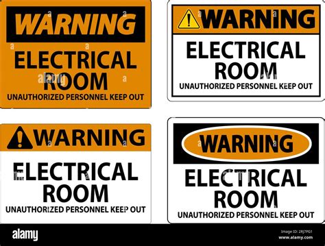 Warning Sign Electrical Room Unauthorized Personnel Keep Out Stock
