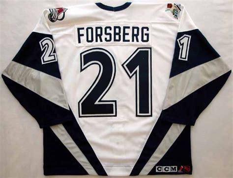 His jersey and number 21 has been retired by the colorado avalanches. 1999 Peter Forsberg All Star Game Worn Jersey - "1999 All Star Game" - "Colorado Avalanche ...