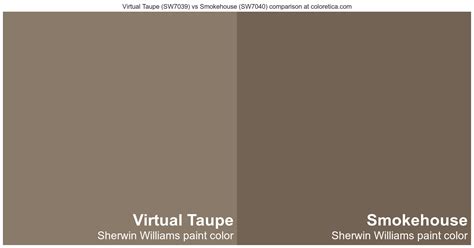 Sherwin Williams Virtual Taupe Vs Smokehouse Color Side By Side