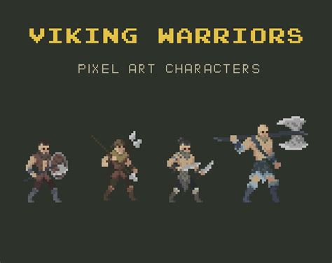 Viking Warrior Pixel Art Characters By Sanctumpixel
