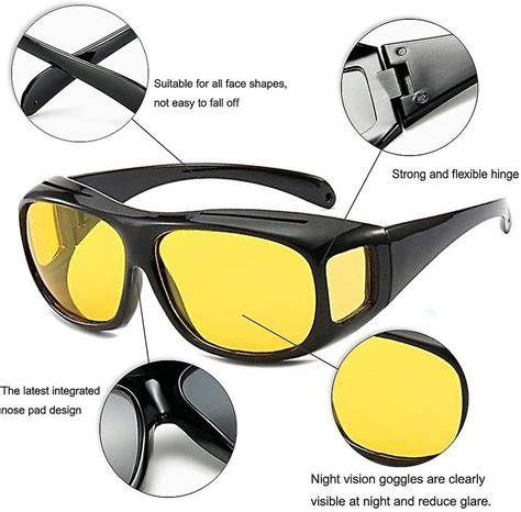 uv400 night vision goggles fit over prescription glasses wrap arounds fruugo uk