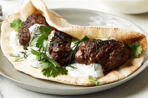 Spiced Middle Eastern Lamb Patties With Pita And Yogurt Recipe