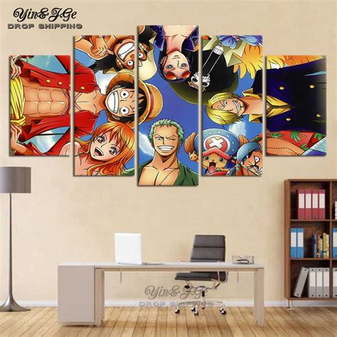Wall Anime Picture For Kids Room 5 Pieces One Piece