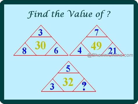 Find The Missing Number In These Triangles Missing Numbers Math