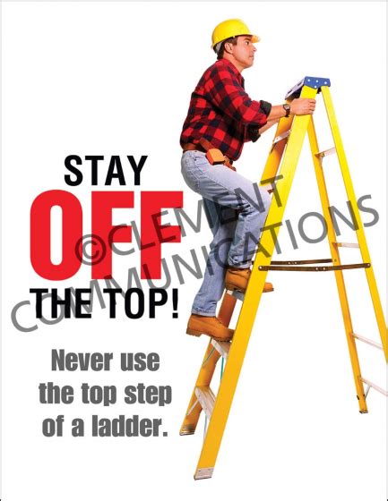 Ladder Safety Top Step Posters