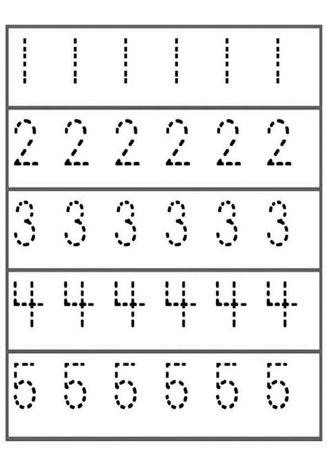 Number Trace Worksheets 1 5 Tracing Worksheets Preschool Number