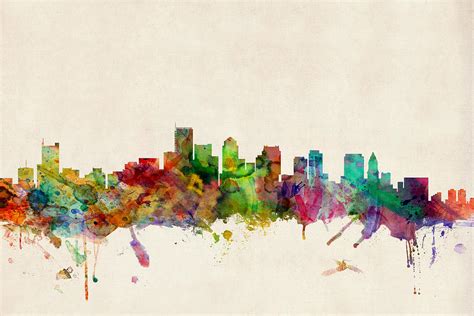 Boston Massachusetts Skyline Digital Art By Michael Tompsett Fine Art