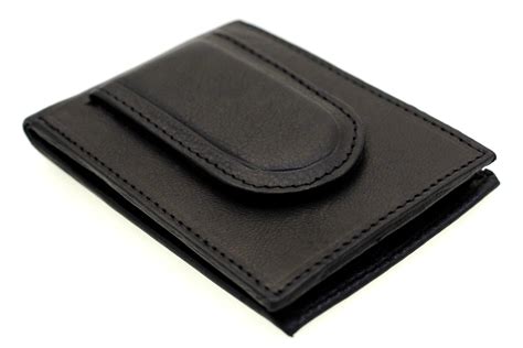 Mens Wallet Bifold Money Clip Magnetic Clip Card Holder Genuine Leather