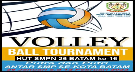 Turnamen Bola Volley Dan Solo Vocal Dalam Rangka Hut Smpn Smp Negeri Batam