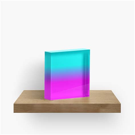 Hot Pink And Neon Aqua Blue Ombre Shade Color Fade Acrylic Block By