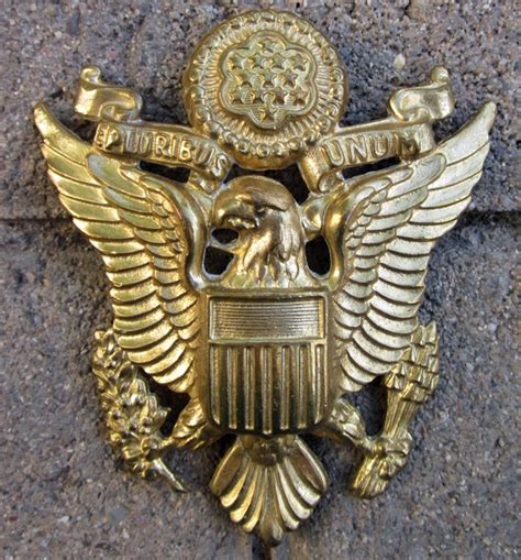 Insignia Metal Us Us Wwii Army Officers Hat Eagle Large Style Ns