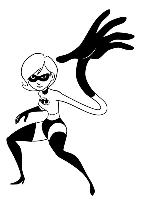 In incredibles 2, helen (voice of holly hunter) is called on to lead a campaign to bring supers back, while bob (voice of craig t. Раскраска - Суперсемейка 2 - Хелен Парр | MirChild