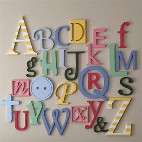 Wooden Letters For Nursery Abc Sign Alphabet Letters Set Etsy