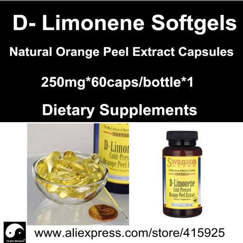 D Limonene Softgels Cold Pressed Natural Orange Peel Extract Capsules