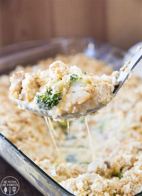 An easy recipe for cheesy broccoli chicken rice made in the slow cooker. Cheesy Chicken Broccoli and Rice Casserole - Like Mother ...