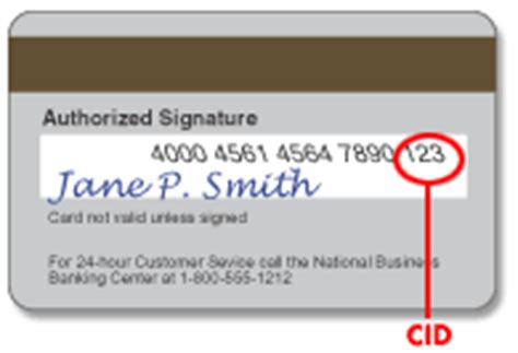 A card security code (csc), card verification data (cvd), card verification number, card verification value (cvv), card verification value code, card verification code (cvc), verification code. What is the CID (card identification) number? - Sport Plaques