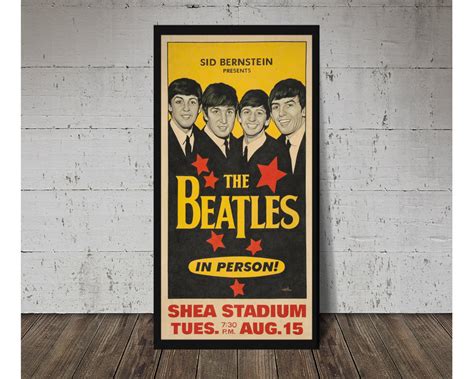 1965 The Beatles At Shea Stadium Concert Poster Beatles Etsy