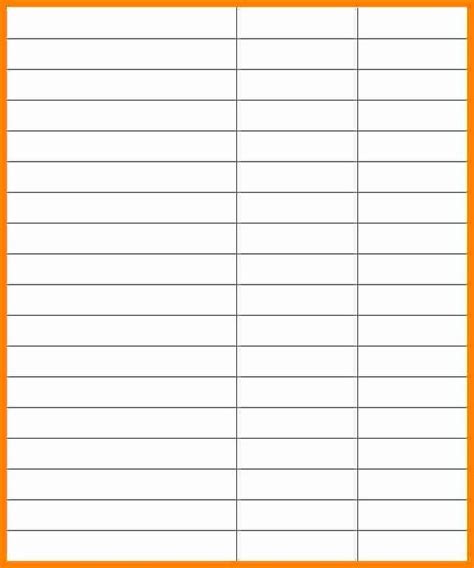 Printable Blank 3 Column Chart With Lines