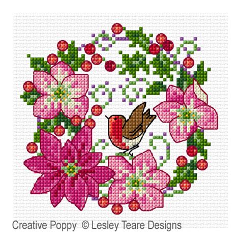 Links preceded by an asterisk (*) lead directly to pdf files. Lesley Teare Designs - December Flowers (cross stitch pattern)