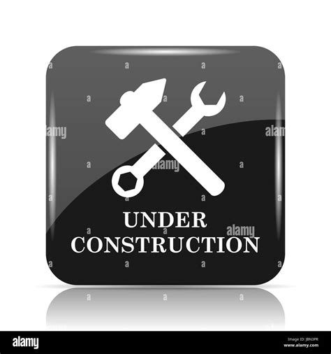 Under Construction Icon Internet Button On White Background Stock